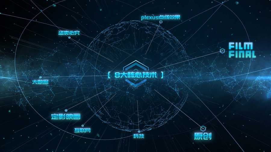 8款几何科技感分类plexus文字标题AE模板