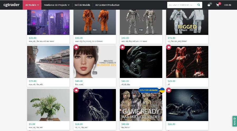 cgtrader付费免费3D模型